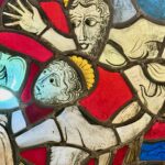 Fray Arnaldo Marcolino Maas Stained Glass Panel, grandview auctions