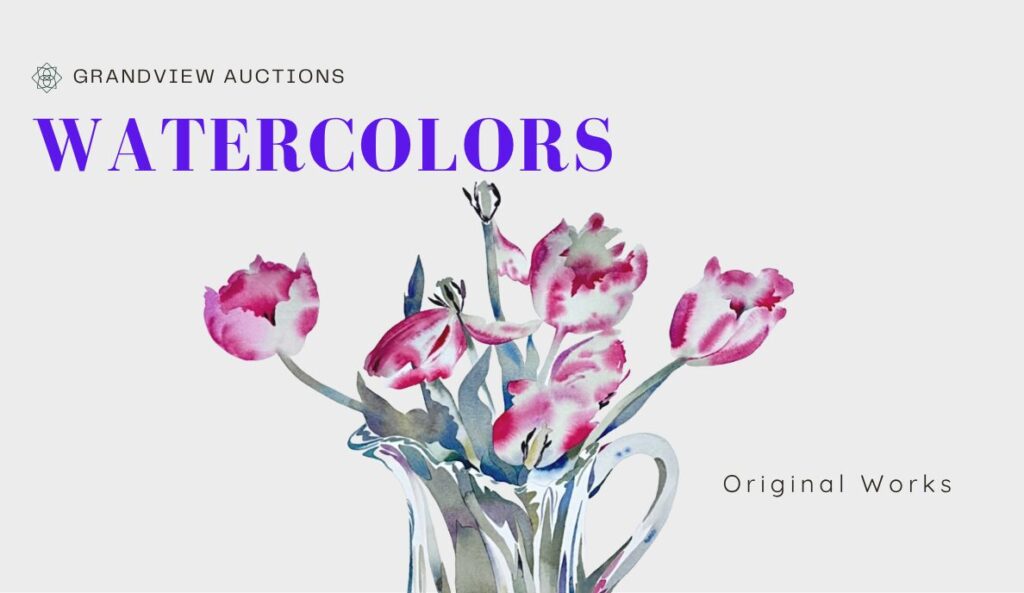 original art and watercolors, grandview auctions store online